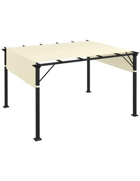 Outsunny 2 Pcs UV Protection Pergola Replacement Canopy, Pergola Shade Cover, Easy to Install, for 3 x 3(m) Pergola, Cream White