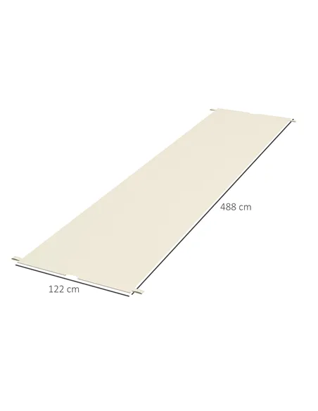 Outsunny 2 Pcs UV Protection Pergola Replacement Canopy, Pergola Shade Cover, Easy to Install, for 3 x 3(m) Pergola, Cream White