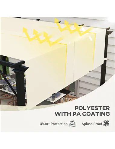 Outsunny 2 Pcs UV Protection Pergola Replacement Canopy, Pergola Shade Cover, Easy to Install, for 3 x 3(m) Pergola, Cream White