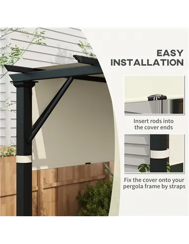 Outsunny 2 Pcs UV Protection Pergola Replacement Canopy, Pergola Shade Cover, Easy to Install, for 3 x 3(m) Pergola, Cream White
