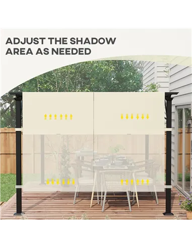 Outsunny 2 Pcs UV Protection Pergola Replacement Canopy, Pergola Shade Cover, Easy to Install, for 3 x 3(m) Pergola, Cream White