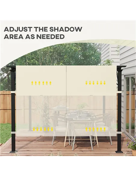 Outsunny 2 Pcs UV Protection Pergola Replacement Canopy, Pergola Shade Cover, Easy to Install, for 3 x 3(m) Pergola, Cream White
