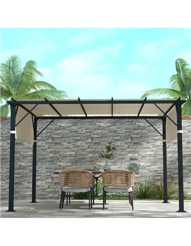 Outsunny 2 Pcs UV Protection Pergola Replacement Canopy, Pergola Shade Cover, Easy to Install, for 3 x 3(m) Pergola, Cream White