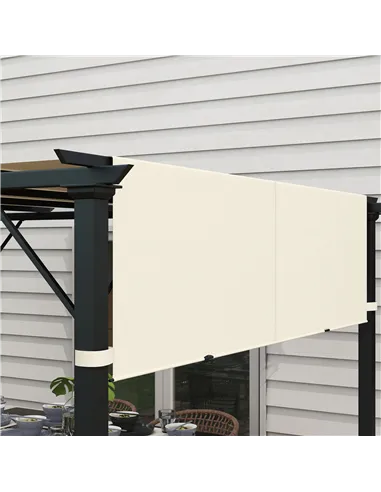 Outsunny 2 Pcs UV Protection Pergola Replacement Canopy, Pergola Shade Cover, Easy to Install, for 3 x 3(m) Pergola, Cream White
