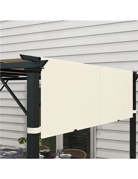 Outsunny 2 Pcs UV Protection Pergola Replacement Canopy, Pergola Shade Cover, Easy to Install, for 3 x 3(m) Pergola, Cream White