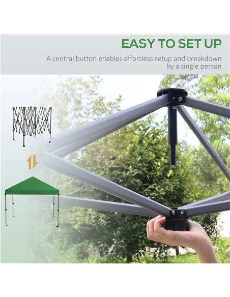 Outsunny 3 x 3m Pop-Up Gazebo, with Accessories - Green
