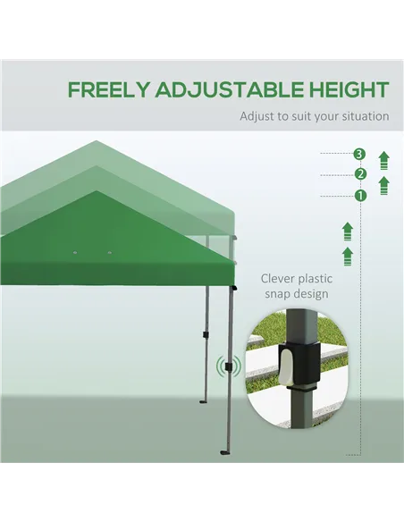 Outsunny 3 x 3m Pop-Up Gazebo, with Accessories - Green