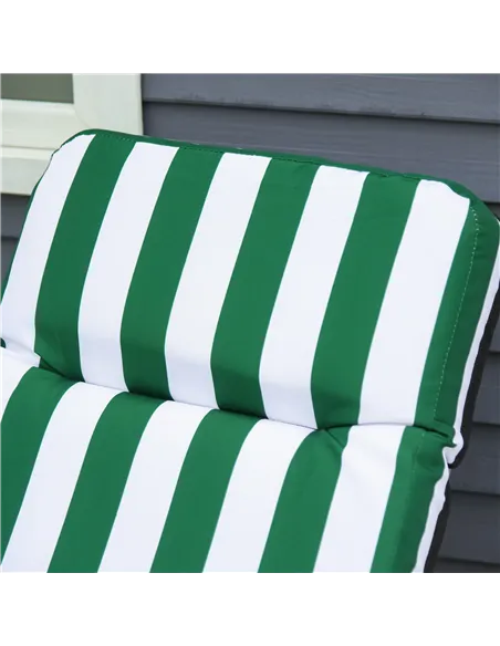 Outsunny 2 Pieces Outdoor Sun Lounger Set with Cushions, Patio Folding 5-Level   Adjustable Backrest Recliner Chairs Set of 2 wi