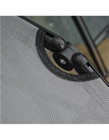 Outsunny Set of 2 Outdoor Sun Lounger 10-Position Adjustable Texteline Folding Reclining Chairs with Footrest for Patio Garden, 