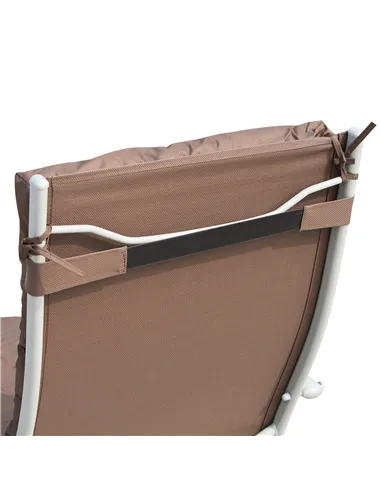 Outsunny Sun Lounger Steel Frame Outdoor Folding Chaise Texteline Lounge Chair Recliner with Headrest & 7 Levels Adjustable Back