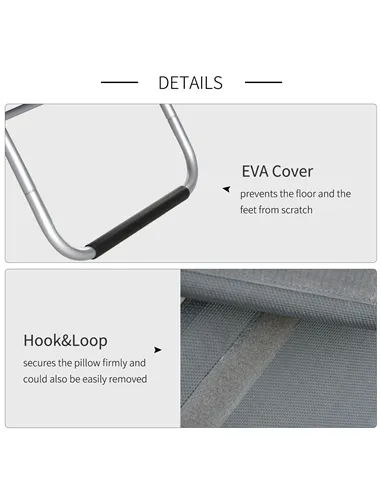 Outsunny Sun Lounger Reclining Chair Portable Armchair with Pillow for Garden Patio Outside Aluminium Frame, Dark Grey