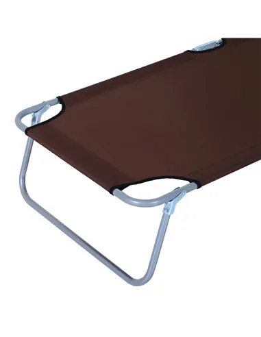 Outsunny Outdoor Foldable Sun Lounger, 4 Level Adjustable Backrest  Reclining Sun Lounger Chair with Angle Adjust Sun Shade Awni