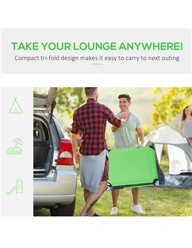 Outsunny Outdoor Folding Sun Lounger with Face Hole, 4 Level Adjustable Backrest Reclining Garden Lounger, Garden Recliner Sunbe