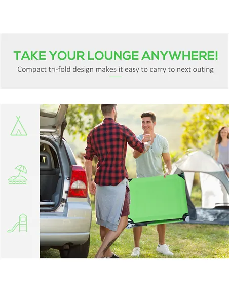 Outsunny Outdoor Folding Sun Lounger with Face Hole, 4 Level Adjustable Backrest Reclining Garden Lounger, Garden Recliner Sunbe