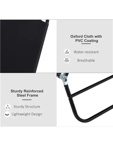 Outsunny Foldable Sun Lounger with 5-Position Adjustable Backrest, Outdoor Portable Recliner Chaise Lounge Chair with Breathable