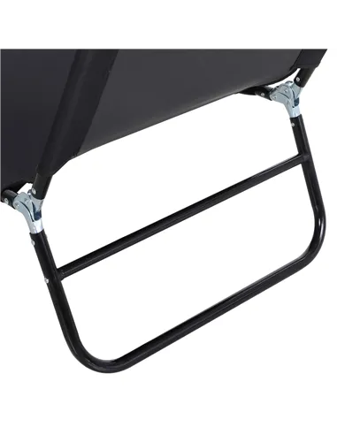 Outsunny Foldable Sun Lounger with 5-Position Adjustable Backrest, Outdoor Portable Recliner Chaise Lounge Chair with Breathable