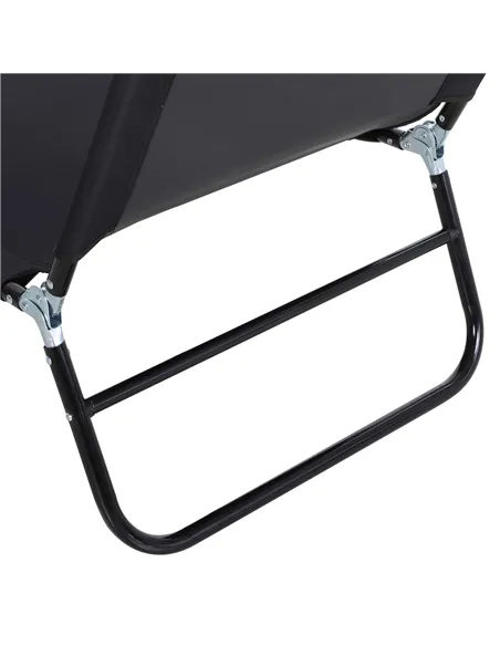 Outsunny Foldable Sun Lounger with 5-Position Adjustable Backrest, Outdoor Portable Recliner Chaise Lounge Chair with Breathable
