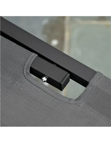 Outsunny Sun Lounger Relaxed Recliner with 5-Position Adjustable Backrest Aluminium Frame for Pool, Sun Bathing, Grey