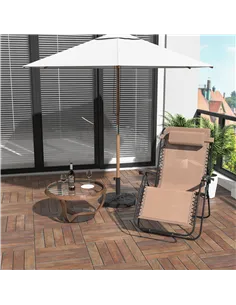 Outsunny Zero Gravity Chair Metal Frame Texteline Armchair Outdoor Folding and Reclining Sun Lounger with Head Pillow for Patio  2