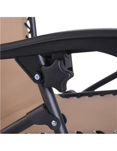 Outsunny Zero Gravity Chair Metal Frame Texteline Armchair Outdoor Folding and Reclining Sun Lounger with Head Pillow for Patio 