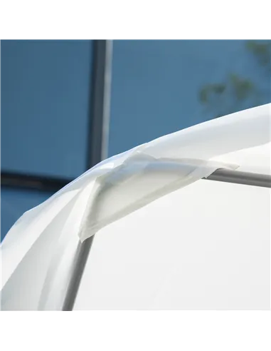 Outsunny Double Sun Lounger with Adjustable Detachable Canopy, Portable Garden Daybed for 2 with Wheels, Outdoor Sunbed Hammock 