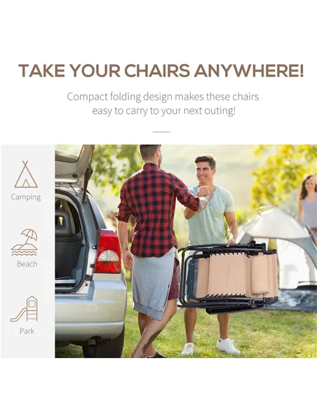Outsunny Foldable Reclining Garden Chair with Headrest, Zero Gravity Deck Sun Lounger Seat Chair with Footrest, Armrest, Cup Hol