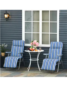 Outsunny Reclining Garden Chair Set of 2, 5-Level Adjustable Zero Gravity Chairs with Cushions, Folding Sun Lounger Garden Recli 2