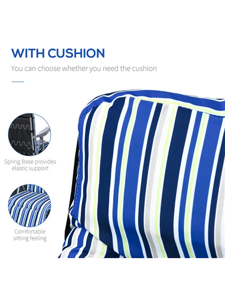 Outsunny Reclining Garden Chair Set of 2, 5-Level Adjustable Zero Gravity Chairs with Cushions, Folding Sun Lounger Garden Recli