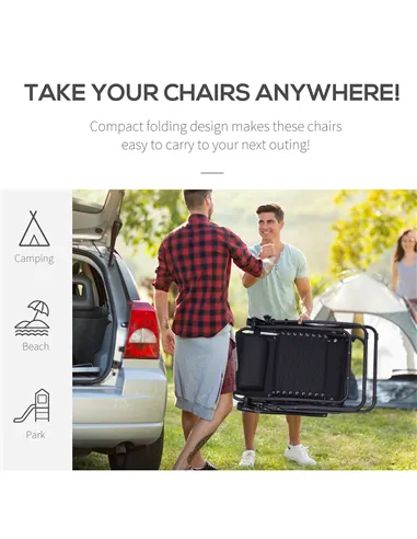 Outsunny Folding Zero Gravity Chairs, 3 Pieces Adjustable Sun Lounger and Table Set with Cup Holder and Headrest, Patio Bistro S