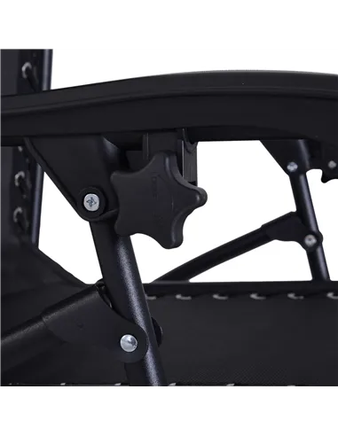 Outsunny Folding Zero Gravity Chairs, 3 Pieces Adjustable Sun Lounger and Table Set with Cup Holder and Headrest, Patio Bistro S