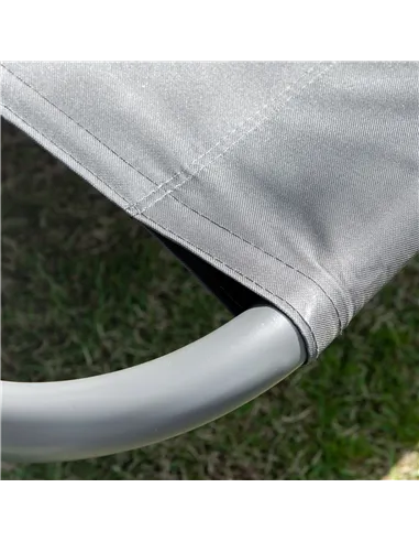 Outsunny Double Sun Lounger with Adjustable Detachable Canopy, Portable Garden Daybed for 2 with Wheels, Outdoor Sunbed Hammock 