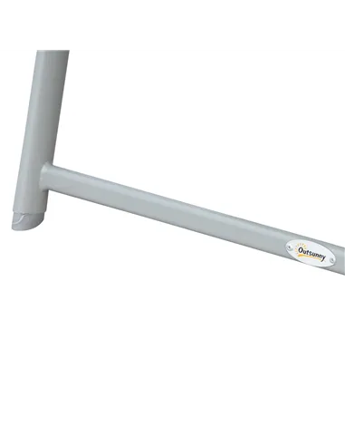 Outsunny Steel Frame Outdoor Garden Padded Sun Lounger w/ Pillow Grey