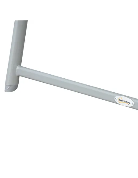 Outsunny Steel Frame Outdoor Garden Padded Sun Lounger w/ Pillow Grey