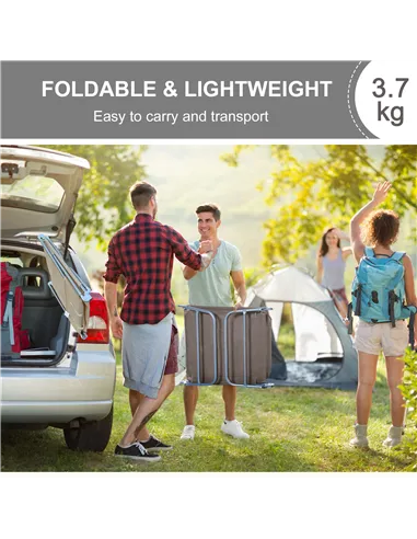 Outsunny Outdoor Foldable Sun Lounger, Adjustable Backrest Garden Recliner Sun Lounger Chair with Headrest Pillow, Coffee