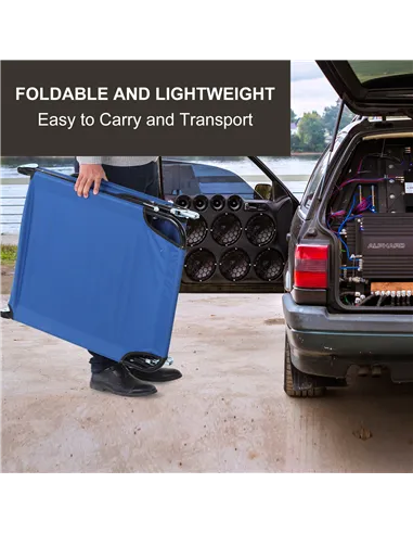 Outsunny Foldable Sun Lounger with 5-Position Adjustable Backrest, Outdoor Portable Recliner Chaise Lounge Chair with Breathable