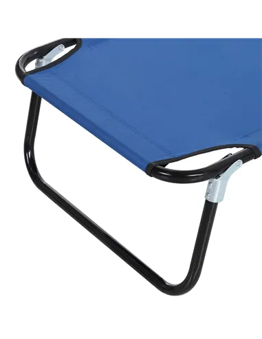 Outsunny Foldable Sun Lounger with 5-Position Adjustable Backrest, Outdoor Portable Recliner Chaise Lounge Chair with Breathable