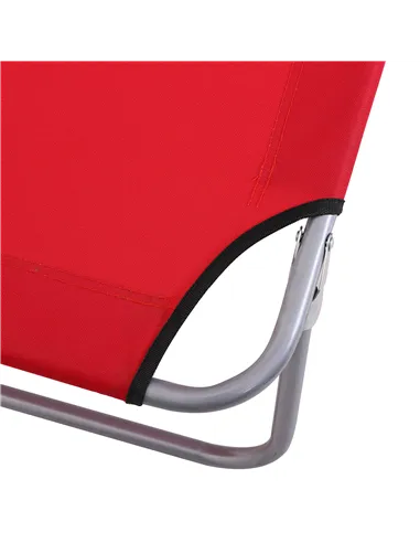 Outsunny Folding Sun Lounger, Lounge Chairs Reclining Sleeping Bed with Adjustable Sun Shade Awning for Beach, Patio