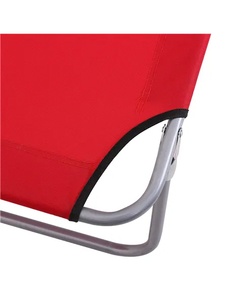 Outsunny Folding Sun Lounger, Lounge Chairs Reclining Sleeping Bed with Adjustable Sun Shade Awning for Beach, Patio