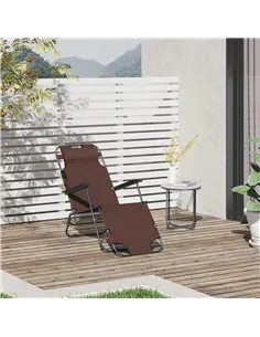 Outsunny 2 in 1 Folding Sun Lounger Reclining Garden Chair with 2-Level Adjustable Backrest, Outdoor Zero Gravity Recliner Garde 2