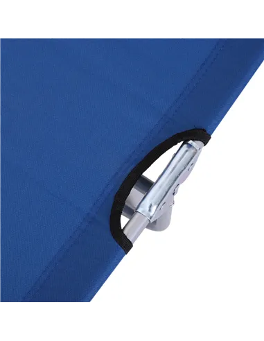 Outsunny Single Sun Lounger, with Awning and Reclining Back - Blue