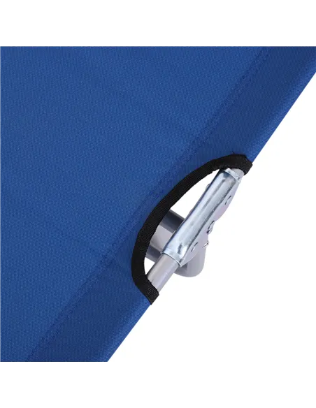 Outsunny Single Sun Lounger, with Awning and Reclining Back - Blue