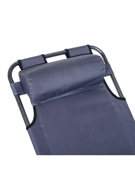 Outsunny 2 in 1 Folding Sun Lounger Reclining Garden Chair with 2-Level Adjustable Backrest, Outdoor Zero Gravity Recliner Garde