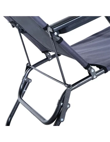 Outsunny 2 in 1 Folding Sun Lounger Reclining Garden Chair with 2-Level Adjustable Backrest, Outdoor Zero Gravity Recliner Garde