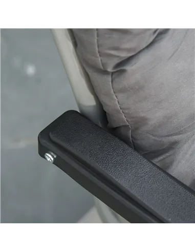 Outsunny 2pc Reclining Zero Gravity Sun Loungers ,Folding Chaise Lounge Chair with Cushions, Dark Grey