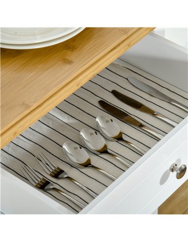 HOMCOM Kitchen Cart Storage Trolley Wooden Cabinet with Drawer Cupboard Towel Rail White