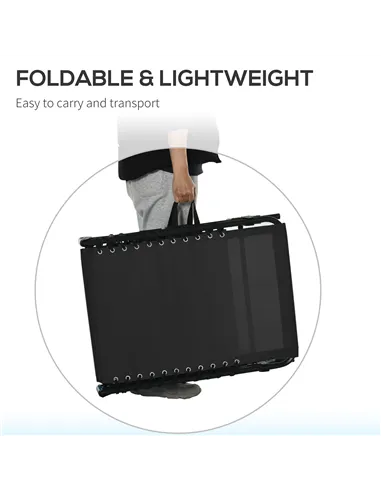 Outsunny Foldable Sun Lounger, Outdoor 4 Level Adjustable Backrest Reclining Chaise Chair, Steel Frame Recliner Chair for Campin