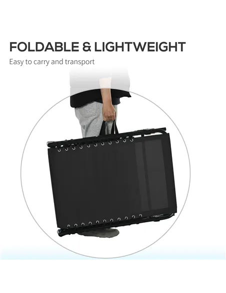 Outsunny Foldable Sun Lounger, Outdoor 4 Level Adjustable Backrest Reclining Chaise Chair, Steel Frame Recliner Chair for Campin