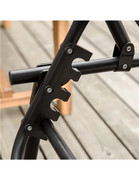 Outsunny Foldable Sun Lounger, Outdoor 4 Level Adjustable Backrest Reclining Chaise Chair, Steel Frame Recliner Chair for Campin