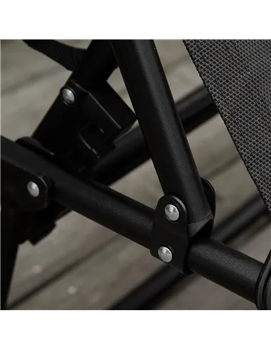 Outsunny Foldable Sun Lounger, Outdoor 4 Level Adjustable Backrest Reclining Chaise Chair, Steel Frame Recliner Chair for Campin