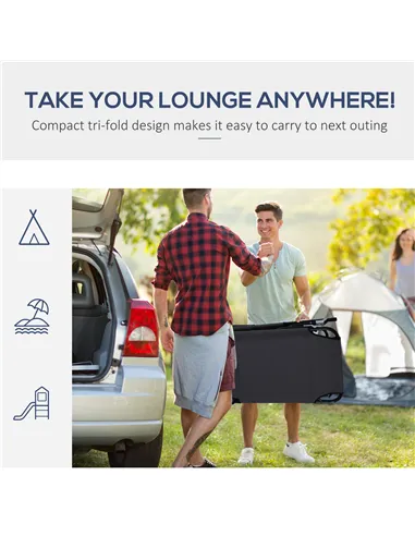 Outsunny Outdoor Folding Sun Lounger with Face Hole, 4 Level Adjustable Backrest Reclining Garden Lounger, Garden Recliner Sunbe